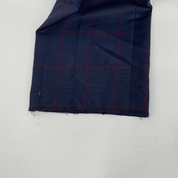 Zanetti Porto Suit navy pants wool trousers flat front unhemmed check new 38 - Picture 5 of 5